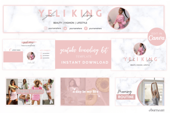 Beauty Blogger YouTube Branding Kit: Elevate Your Visual Identity