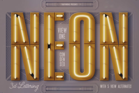 Condensed Neon 3D Lettering: A Modern Design Toolkit