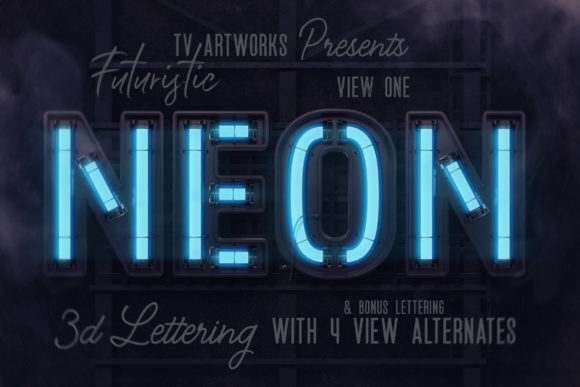 Futuristic Neon 3D Lettering: Elevate Your Visual Design