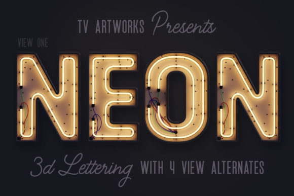 Modern Neon 3D Lettering: Crafting Bold Visual Statements