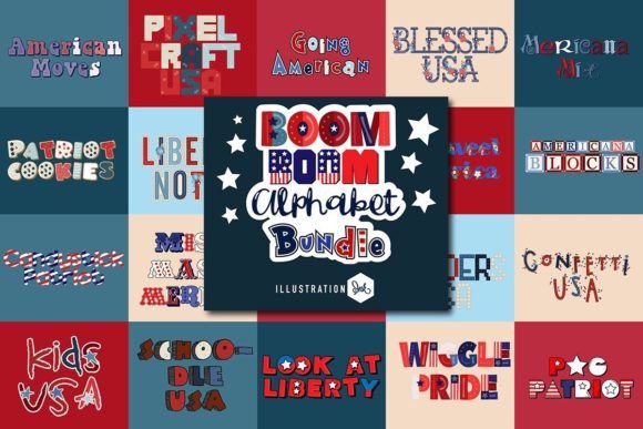 Red, White, and Boom Boom: A Full Color Font Bundle for Patriotic Projects