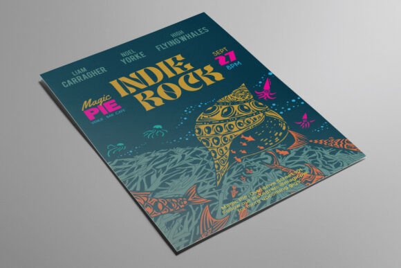 Sea Shell Illustrated Indie Rock Flyer: A Design Asset
