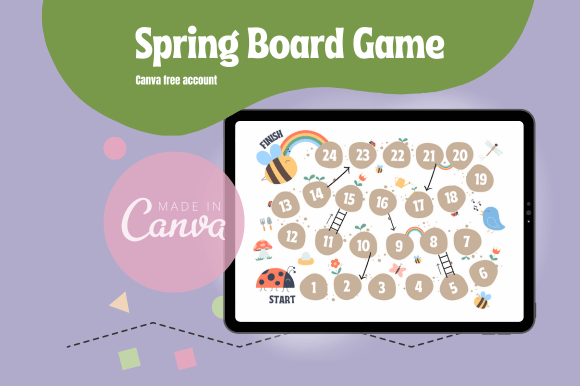 Spring Board Game Free Canva Template
