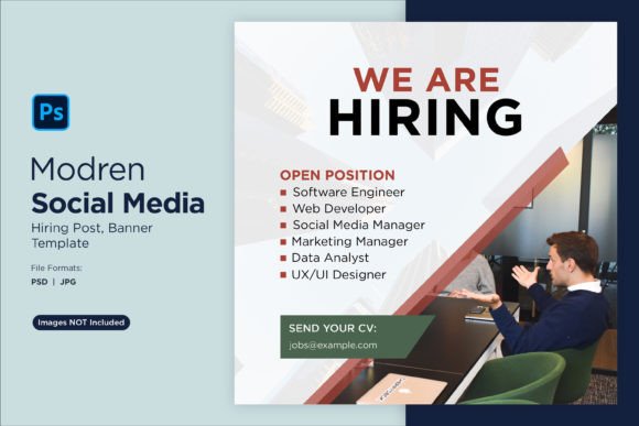 We Are Hiring Social Media Post 84: A Design Template for Modern Recruitment