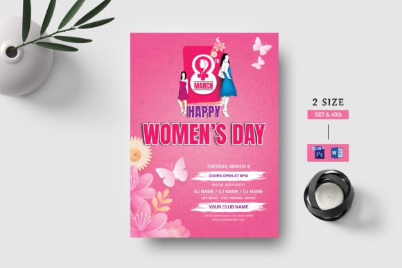 Women's Day Party Flyer Template for Instant Download