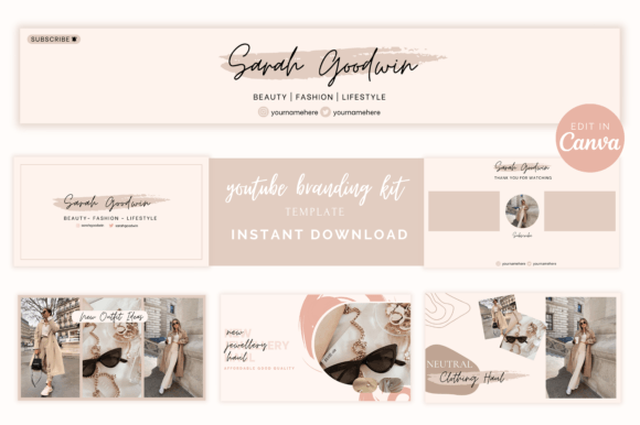 YouTube Branding Kit Template for Canva
